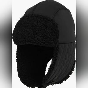 UGG Quilted Nylon Fleece Trapper Hat ~ Black | Adult: L/XL *NWT*